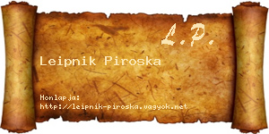 Leipnik Piroska névjegykártya